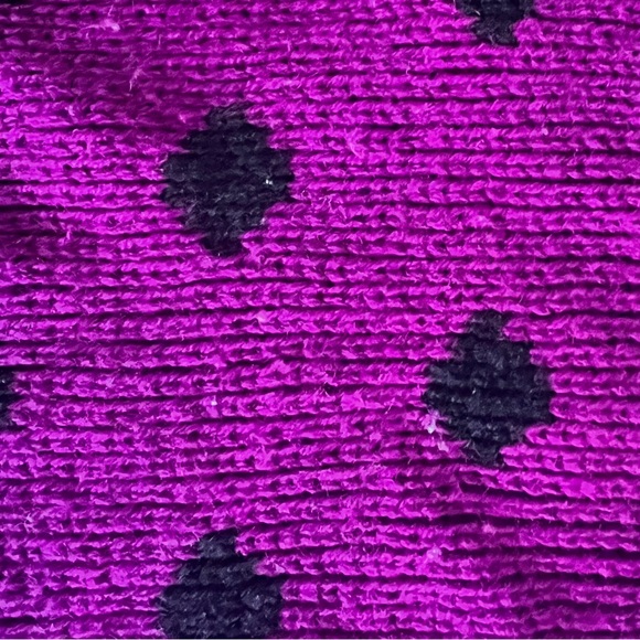 Vintage fuchsia polka dot knit sweater - Picture 4 of 5